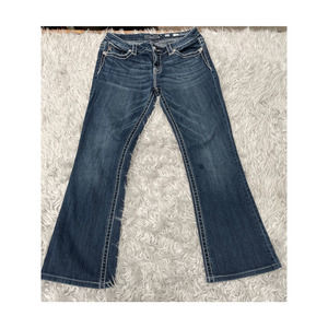 Miss Me Signature Slim Boot Cut Jeans Sz 31 Bling Flap Pocket Embellished